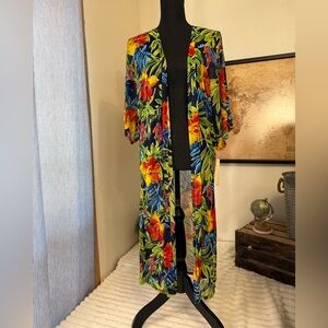 Cyrus tropical floral mesh kimono size small